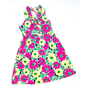 Lilly Pulitzer Girls Dress Casual Dress Size 10 Pink Yellow Floral